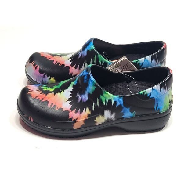 Crocs Neria Pro II Graphic black Tie Dye work clogs women's size 5 NWT - Picture 3 of 7